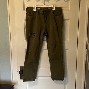 Dark Olive Gap Girlfriend Jeans